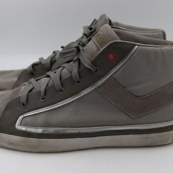 Pony Feed The Cat Mid Gray Vintage Sneakers Retro Casual Fabric US 13 Men - Picture 6 of 11